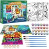 Paint by Number Kit for Kids, 3 Pack 8x10 Inch Easy Framed Canvas With 24x3ml Acrylic Paints Pots, 6 Brushes, Sip And Paint Kit For Kid, Canvas Painting Set, Canvas Boards For Painting With Design