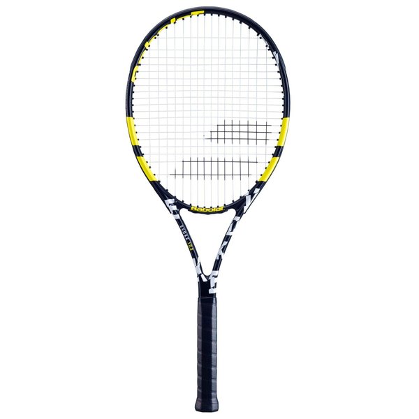 Babolat Evoke 105 Strung Tennis Racquet, Black/Yellow (4 3/8" Grip)