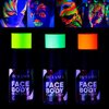 Neon Face Body Paint Sticks Kits Glow in the Dark,DE’LANCI Pro Blacklight Reactive Glow Paint for Adult Kids, Oil Foundation Makeup Blendable Sticks, Glow in The Dark Paint Neon Party Supplies