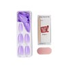 KISS imPRESS No Glue Mani 30 Pcs Press On Nails, Medium Coffin Design Nail, Solid Purple Lavender Print, Simple Peel & Press Easy Apply, Hassel-Free Removal, Essential Tools Included