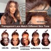30 Inch Chocolate Brown Lace Front Wig Human Hair 13x4 HD Transparent Body Wave Lace Front Wigs Human Hair Pre Plucked Wear and Go Glueless Frontal Wig for Women 180% Density Colored #4 Brown Wigs