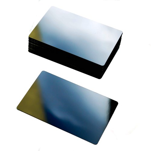 RXBC2011 100pcs Blank Metal Business Cards Laser Engraving Aluminum (black, 100 pcs)
