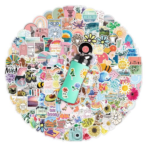 200Pcs Water Bottle Stickers for Kids, Cute Stickers for Water Bottles, Vinyl Waterproof Stickers Aesthetic Laptop Sticker Pack Classroom Prizes Skateboard Stickers for Kids Teens Girls Students