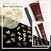 YAEISM Bow Nail Charms Gold 3D Bowknot Nail Bow Charms 70PCS Bow Nail Art Charms Kits with Glue Gel,Tweezer for Nail Art and DIY Crafts Decoration