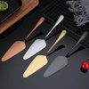 Mengbaobao 10x Cake Server Pie Holder Transfer Triangular Spade Spatula Serrated Edge - Gold