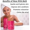 Calming Rose Coconut Milk Bath Soak Moisturize & Soften Skin Honey Jasmine Vanilla Destress Luxury Spa Bath Salt Powder Birthday Christmas Stress Relief Gifts for Women Perfect Stocking Stuffers