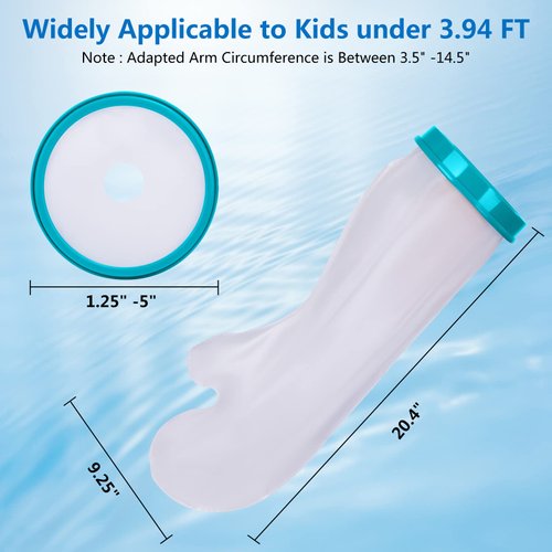Fhmidic Waterproof Cast Covers for Shower Child Arm Cast Cover for Bandage and Picc Line Reusable Kids Arm Watertight Cast Protector Covers for Broken Hand/Wrist/Finger/Elbow