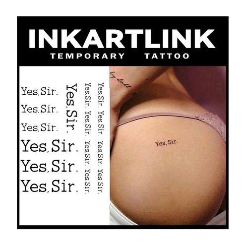 INKARTLINK Tattoo Tech, 2 Sheets Medium Semi Permanent Tattoo, Adult Art Design Temporary Tattoos, Lasts 1-2 Weeks, Waterproof, Realistic Look, No Adhesive, No Reflection (Yes,Sir.)