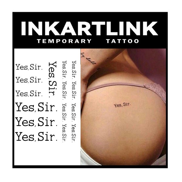 INKARTLINK Tattoo Tech, 2 Sheets Medium Semi Permanent Tattoo, Adult Art Design Temporary Tattoos, Lasts 1-2 Weeks, Waterproof, Realistic Look, No Adhesive, No Reflection (Yes,Sir.)