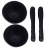 2Pcs Professional Silicone Mask Bowls with Plastic Spatula Reusable DIY Facial Mask Bowl Mixing Spatula Cosmetic Mud Mask Mixing Bowl Skincare Beauty Tool Kit for Beauty Salon or Home Use, Black