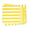 Disposable Striped Chevron Polka Dot Yellow Paper Luncheon Party Napkins 60 Count 13"x13"