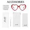 JOVAKIT Heart Blue Light Glasses for Women Vintage Fashion Red Heart Frame Glasses Computer Eyeglasses Prevent Headache (Red)