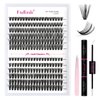 DIY Lash Extension Kit Lash Bond and Seal Lash Clusters Kit ? Pcs Cluster Lashes D Curl with Lash Tweezers for Individual Lashes Kit Eyelash Extension Kit at Home (Kit 40D+50D-0.07D, 8-16mm)