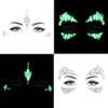 Noctilucent Face Gems Luminous makeup Temporary Tattoo Stickers Acrylic Crystal Glitter Stickers Face Jewels Rainbow Tears Rhinestone for Party, Rave Festival, Dress-up of ZLXIN(8 Pcs A Set)