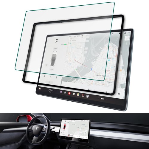 SUMK Model 3/Y Tempered Glass Screen Protector Model 3 Model Y 15" Center Control Touchscreen Navigation Touch Screen Protector 9H Anti-Scratch Shock Resistant Model 3/Y 2023 2022 2021