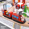 Giant bean Battery Operated Action Locomotive Magnetic Train Set for Wooden Train Tracks, Powerful Engine Compatible with Thomas, Brio, Chuggington Wood Train Track Toys for Kids 3+