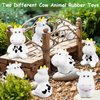 Youdaju 60 Pcs Cow Rubber Bath Toy Mini Rubber Cows Bulk Squeak Floating Water Cow Baby Bath Toy Fun Water Squirting Bathtime Play Farm Animal Bath Toys for Kids Baby Shower Swimming Pool Decor