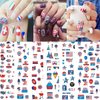 10Pcs Independence Day Nail Stickers Patriotic Nail Decals 4th of July Nail Art Stickers American Flag Eagle Fireworks Heart Stars Nail Design Stickers Self-Adhesive Nail Supplies for Women DIY Nail