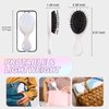 Jurrissa Mini Hair Bursh for Women,Men,Kids-Protable Travel Size Mini Detangler Brush for Pockets,Purses-Nylon&Boar Bristles Small Paddle Brush for Smooth,Add Shine (1 Pack-White)