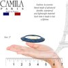 Camila Paris CP3257 French Hair Barrette Clip for Girls, Round Handmade Blue, Strong Hold Grip Hair Clips for Women, No Slip and Durable Styling Girls Hair Accessories, Made in France