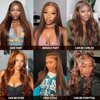 Agairl Chocolate Brown Lace Front Wigs Human Hair 180% Density Brown Straight 13x4 HD Transparent Lace Frontal Wigs Human Hair Pre Plucked 4# Brown Human Hair Wig Glueless Wigs Human Hair(32inch)
