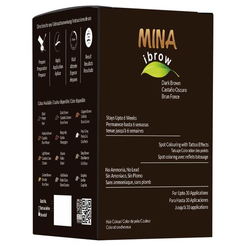 Mina ibrow Hair Color Refill Pack Dark Brown|Natural Professional Spot coloring Hair Tinting Powder, Water and Smudge Proof
