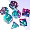 Galaxy Dice Set| Dark Green Mix Purple Crystal DND Dice Set for Board Game