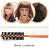 SUNBIRD Wild Boar Bristle Small Round Brush Hair Brush - For Men, Women, Kid, Dry, Wet, Fine, Thick, Curly Hair Styling, Adding Hair Volume and Shine