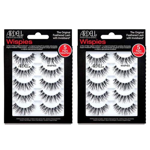 Ardell False Eyelashes Wispy, Easy Application, Natural Look, Reusable Lashes - Black, 2-pack