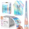 Saviland Long Length Reusable Nail Forms: Super Sticky Duable Poly Gel Nail Forms Sturdy Nail Extension Forms Paper Nail Forms Self-adhesive Nail Model Stencils for Acrylic Nails Builder Nail Gel