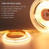 KXZM 24V COB LED Strip Light Warm White 3000K 5M/16.4ft 2400LEDs 4500Lm Uniform Glow CRI 93+ Flexible IP20 Not Waterproof LED Tape Lights for DIY Cabinet Bedroom Kitchen Home Decor(No Power Supply)