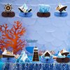 12Pcs Nautical Party Supplies Cruise Ship Birthday Honeycomb Centerpieces for Ocean Party Decorations Ship Theme Table Honeycomb for Ocean Cruise Liner Nautical Theme Birthday Baby Shower Party Favors