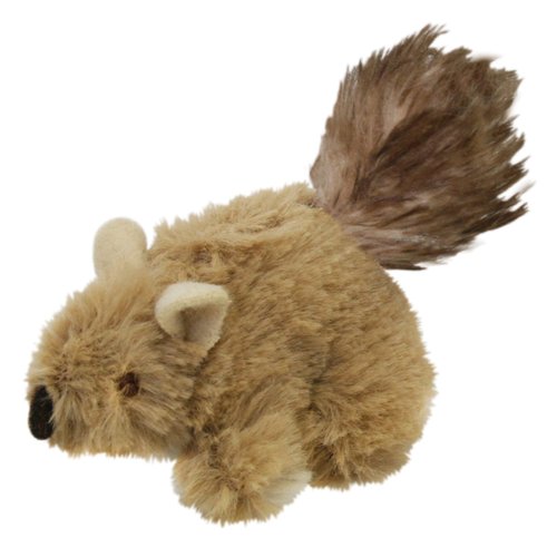 PLAY-N-SQUEAK OurPets PlayNSqueak Backyard Cat Toy Squeaking Squirrel, All Breed Sizes