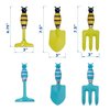 Kids Gardening Tool Sets Strip Bee Handle, 6 Pieces (Blue+ Yellow), Kids Garden Tool Set Kids Shovel Set, Beach Shovel Sandbox Play Tool and Toy, Sand Shovel and Graden Hand Tool
