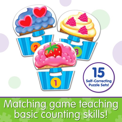The Learning Journey: My First Match It - Counting Cupcakes- 15 Piece Self-Correcting Matching Puzzles - First Learning Toys for Toddlers 2-5 - Award Winning Toys