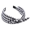 Qiabao Womens Vintage Plaid Headbands Headwraps Hair Band with Bow Pack of 3
