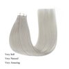 ABH AMAZINGBEAUTY HAIR Tape in Hair Extensions Human Hair Silver Gray Tape in Extensions Straight Real Human Hair Tape ins Skin Weft 20pcs 50g 22 Inch