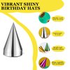 HANYMWANZW 60 Pack Birthday Party Hats for Kids Adults Pets, Metallic Foil Cone Paper Hats for Birthday, Baby Shower, Anniversary, Housewarming Party, Multicolor