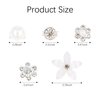 Chanaco 25Pcs Mini Flower Hair Clips Cute Tiny Hair Jewelry Pearl Hair Accessories for Women Non Slip Rhinestone Decorative Hair Clips for Wedding Bridal Small White Hair Barrettes for Girls Gifts