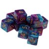 Yiotfandoll 10PCS Polyhedral Dice D6 Dice 16mm Acrylic 6 Sided Dice Double Colors Game Dice for RPG MTG DND Dice Table Games (Blue Purple)