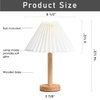 Zenply Small Table Lamp, Bedside Nightstand Mini Lamp for Bedroom Living Room Side Table Small Spaces, Pleated Aesthetic Vintage Lamp Warm White LED Bulb Included