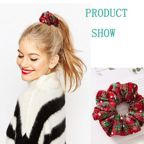 6pcs Christmas Scrunchies for Hair Scrunchie Holder Ponytail Elastics Hair Ties Hair Bands Winter...