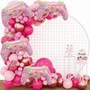 SAMOKA Video Game Balloons,4 PCS 26 Inch Pink Gamer Party Balloons,Gamer Birthday Party Decorations,Video Game Birthday Decorations,Gamer Party Decorations
