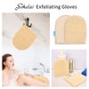 Exfoliating Loofah Mitt Shower Gloves - Bath Glove Body Scrubber Exfoliator for Remove Dead Skin, Loofa Scrub Mittens for Exfoliation, Double-Sided Luffa Sponges Facial Body Pads for Men Women Bathing