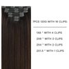 FUBILI Clip in Hair Extensions Ombre Remy Hair Extensions Clip in Human Hair Dark Brown to Chestnut Brown Double Weft Balayage Real Human Hair Full Head Silky Straight 18 Inch 7pcs 120g