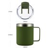 ALOUFEA 12oz Insulated Coffee Mug Cup with Handle, Stainless Steel Travel Coffee Mug with Flip Lid, Double Wall Vacuum Coffee Tumbler, ArmyGreen