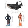 3 PCS Scuba Diver Toys Sea Marine Animal Figure Toys Shark Figurines Plastic Swimmers Figurines Underwater Adventure Figure Set Realistic Action Figures Diver Decors