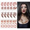 Halloween Scar Scab,15 Sheets Waterproof Temporary Tattoos Sticker for Masquerade, Prank Makeup Props,Party Costume