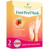 PLANTIFIQUE Foot Peeling Mask (2 Pairs) - Peeling Foot Mask Dermatologically Tested Repairs Heels & Removes Dry Dead Skin for Baby Soft Feet - Exfoliating Foot Peel Mask for Dry Cracked Feet (Peach)