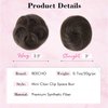 REECHO 2 PCS Mini Claw Clip in Messy & Cat Ears Hair Bun Extensions HB001 Wig Accessory Updo Hairpieces for Women Girls (Pack of 2-3" Straight, Dark Chocolate Brown)